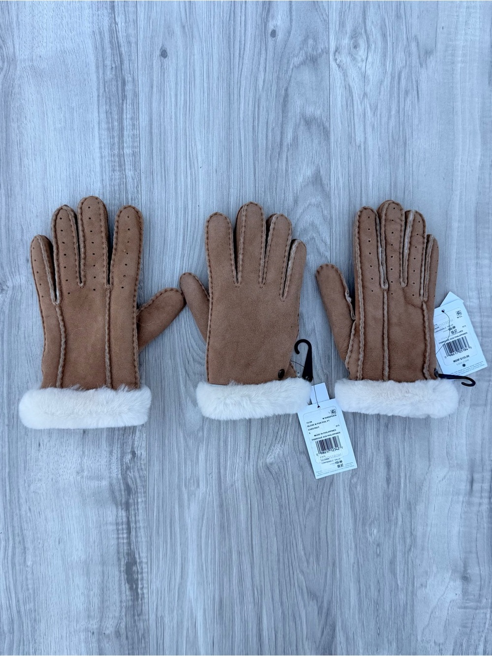 UGG Women's Perforated Shearling Suede Gloves